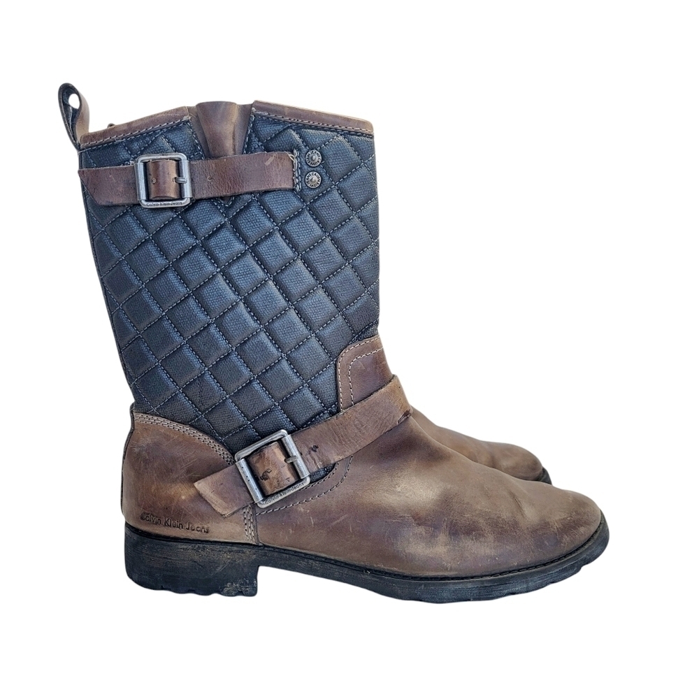 Calvin Klein Jeans Billy Mens Leather Boots Sz 10.5